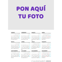 Calendario de 1 sola lámina 2025